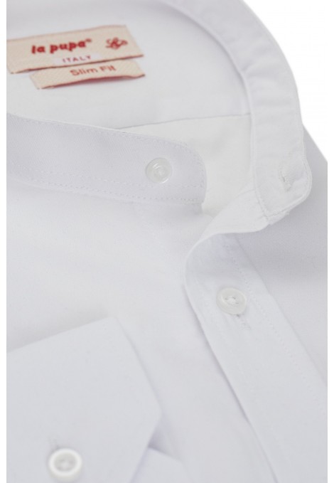 Ανδρικό λευκο πουκαμισο μαο slim fit