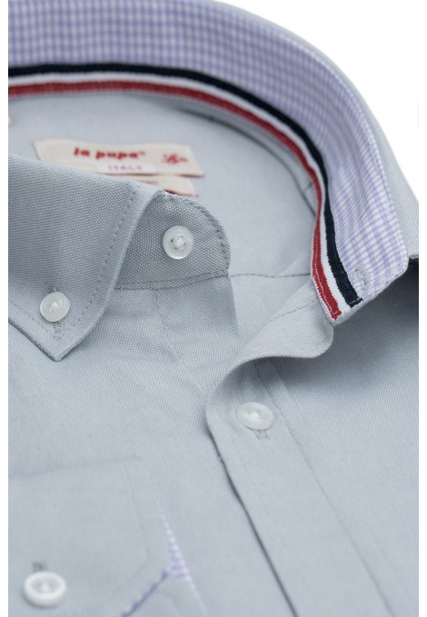 Man's light grey shirt with pocket