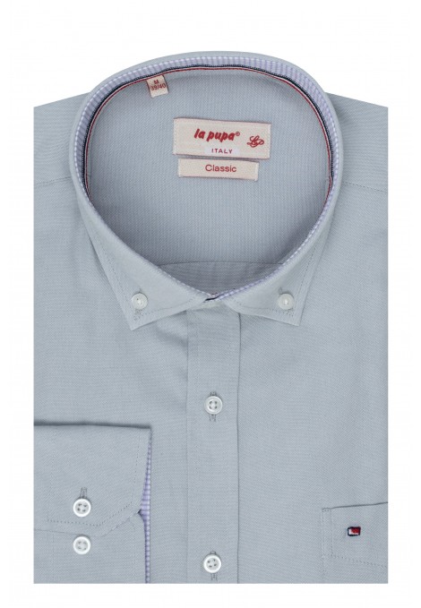 Man's light grey shirt with pocket