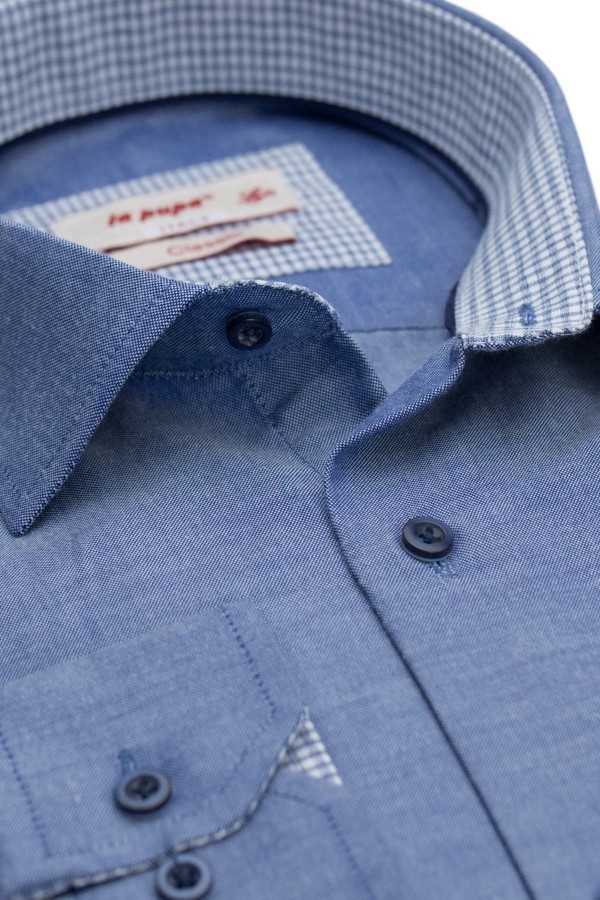  Man's sky blue  shirt with a pocket