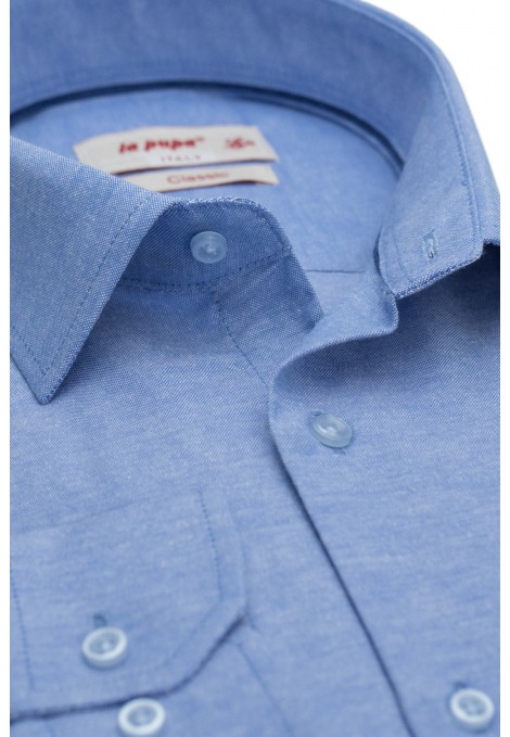 Man's sky blue shirt