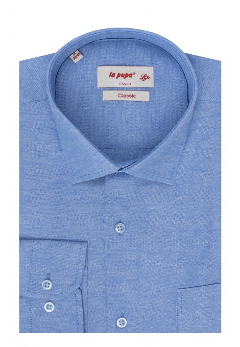 Man's sky blue shirt