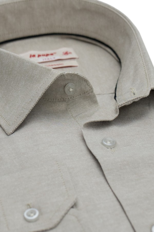 Man's beige shirt