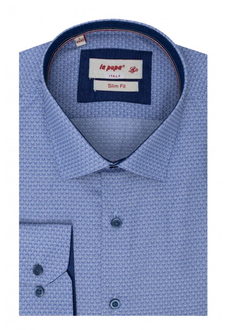 Ανδρικό γαλάζιο πουκάμισο σχεδιαστικό slim fit  