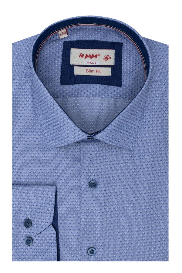 Ανδρικό γαλάζιο πουκάμισο σχεδιαστικό slim fit Ανδρικό γαλάζιο πουκάμισο σχεδιαστικό slim fit