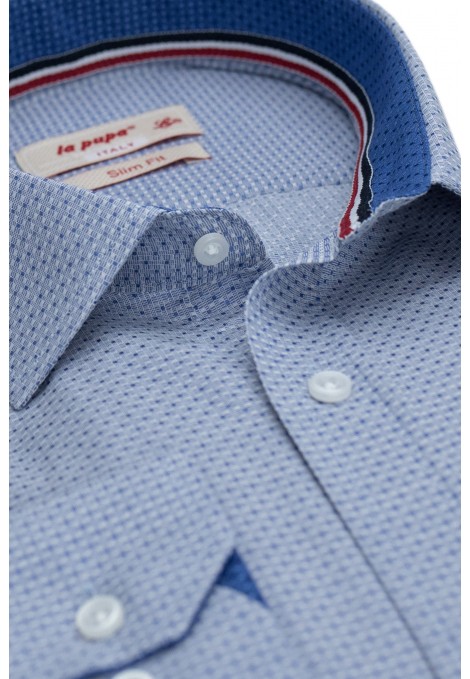 Ανδρικό γαλάζιο πουκάμισο σχεδιαστικό slim fit  