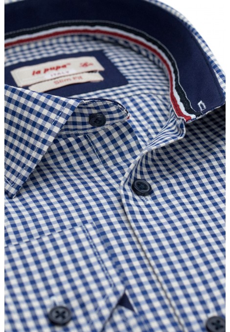 La pupa blue checked shirt