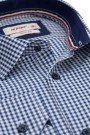 Ανδρικό μπλε πουκάμισο καρό slim fit 