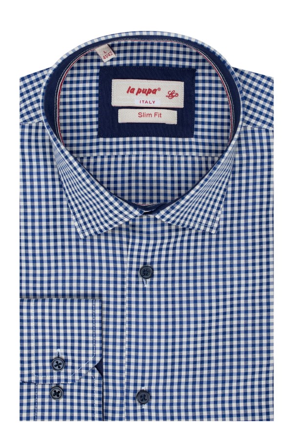 La pupa blue checked shirt