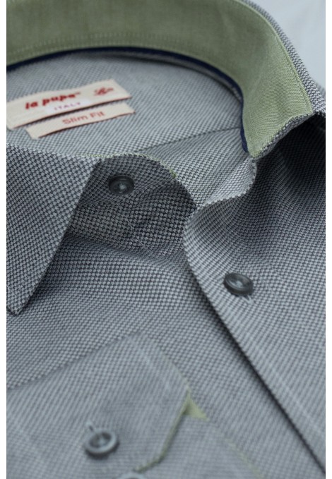 La pupa grey shirt with textured weave