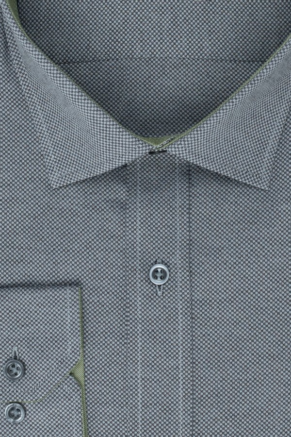 Ανδρικό γκρί πουκάμισο σχεδιαστικό slim fit  