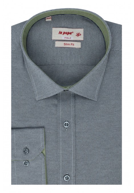 Ανδρικό γκρί πουκάμισο σχεδιαστικό slim fit  