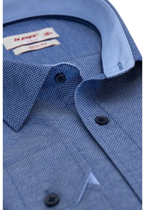 La pupa blue shirt with textured weave