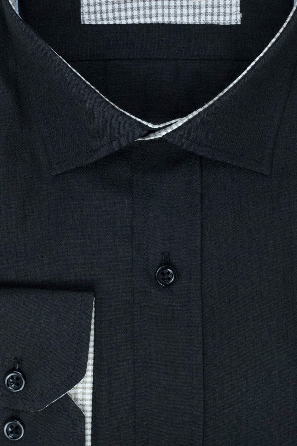 Ανδρικό μαύρο πουκάμισο slim fit