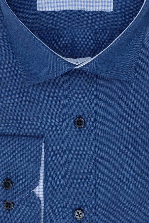 Ανδρικό μπλε πουκάμισο slim fit