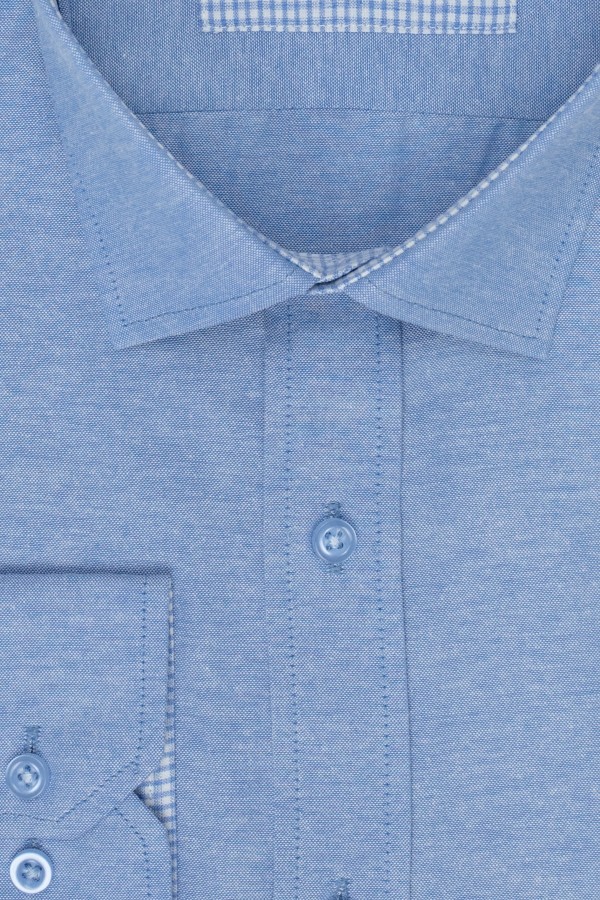 Ανδρικό σιέλ πουκάμισο slim fit