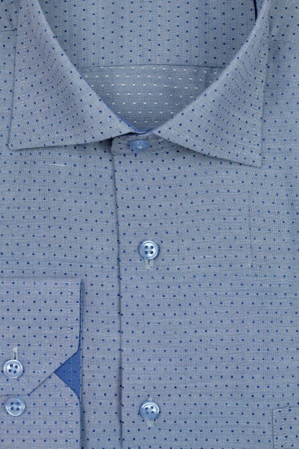 La pupa sky blue shirt with polκa dots