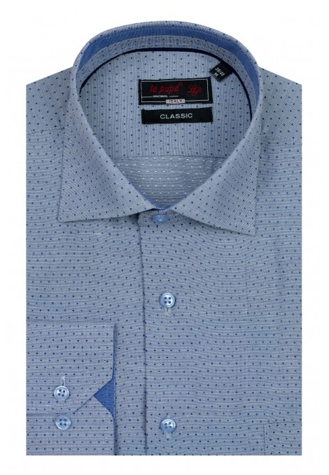 La pupa sky blue shirt with polκa dots