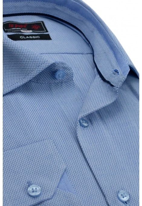 Man's sky blue printed shirt      