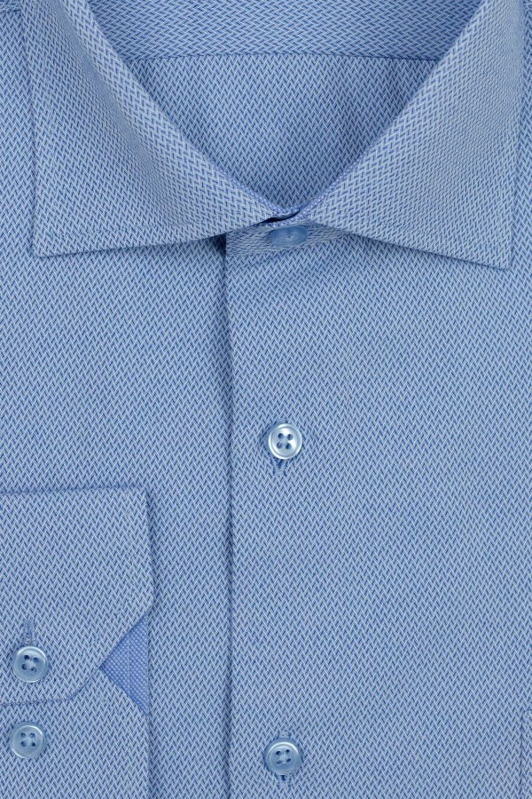 Man's sky blue printed shirt      