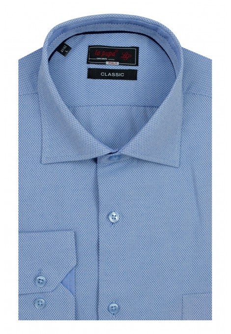 Man's sky blue printed shirt      