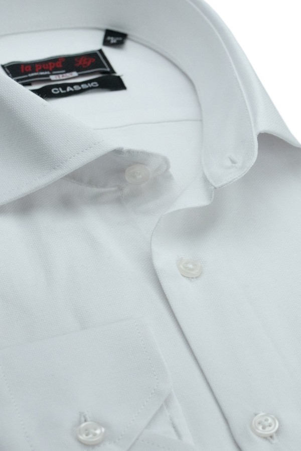 Man’s white shirt with textured weave       