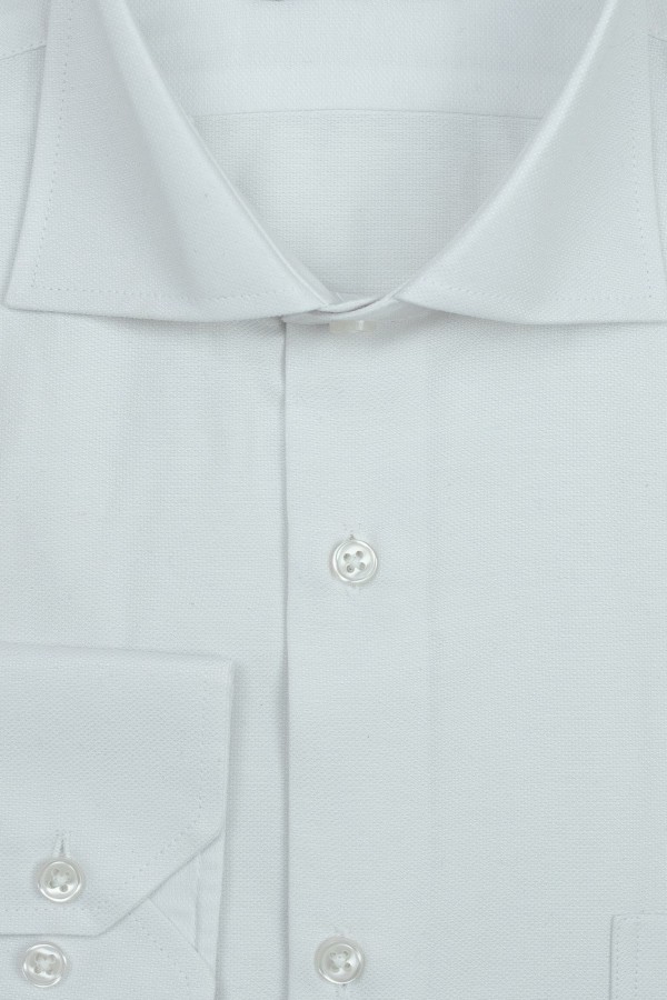 Man’s white shirt with textured weave       