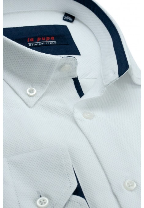  Man’s white shirt with textured weave       