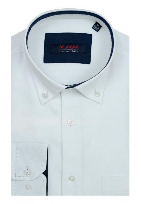  Man’s white shirt with textured weave       