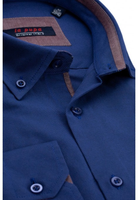 Man’s  blue shirt with textured weave       
