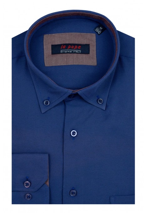 Man’s  blue shirt with textured weave       