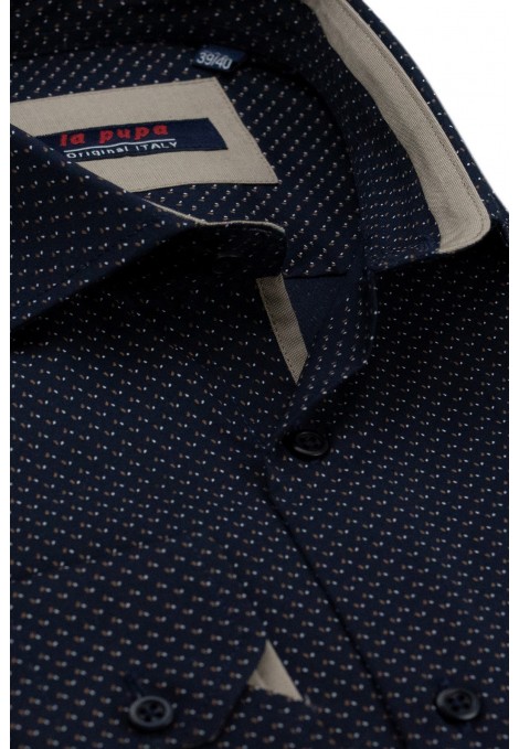 La pupa dark blue printed shirt