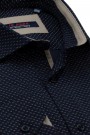 Man’s dark blue printed shirt      