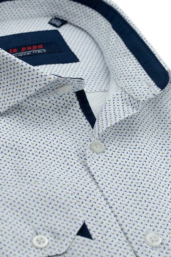Man’s white printed shirt      