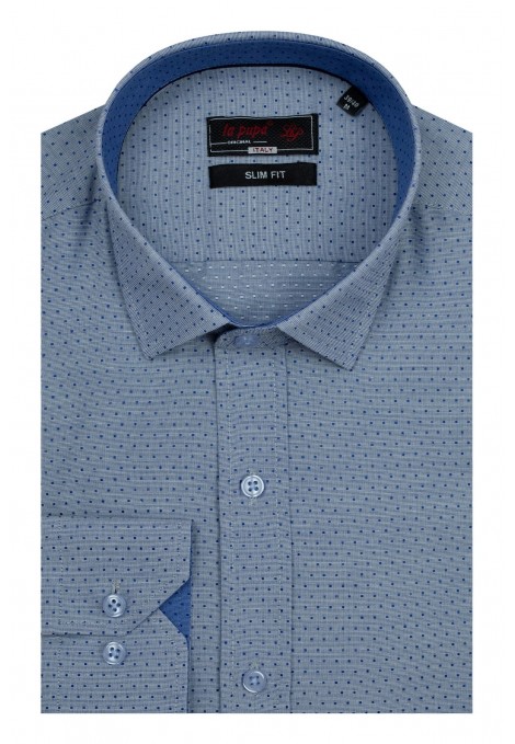 Ανδρικό γαλάζιο πουκάμισο σχεδιαστικό slim fit  