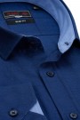 Ανδρικό μπλε πουκάμισο με σχέδιο ύφανσης slim fit    