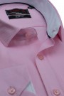 Ανδρικό ροζ πουκάμισο με σχέδιο ύφανσης slim fit    