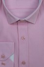 Ανδρικό ροζ πουκάμισο με σχέδιο ύφανσης slim fit    