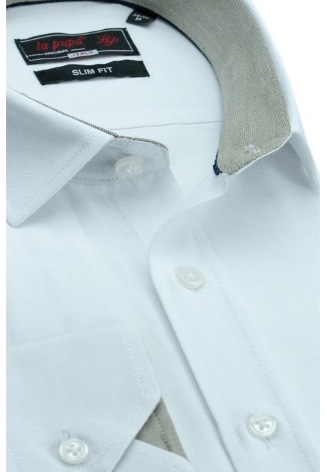 Ανδρικό λευκό πουκάμισο slim fit