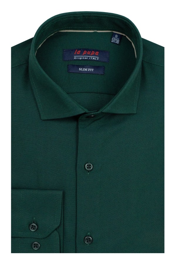 La pupa πράσινο πουκάμισο με σχέδιο ύφανσης