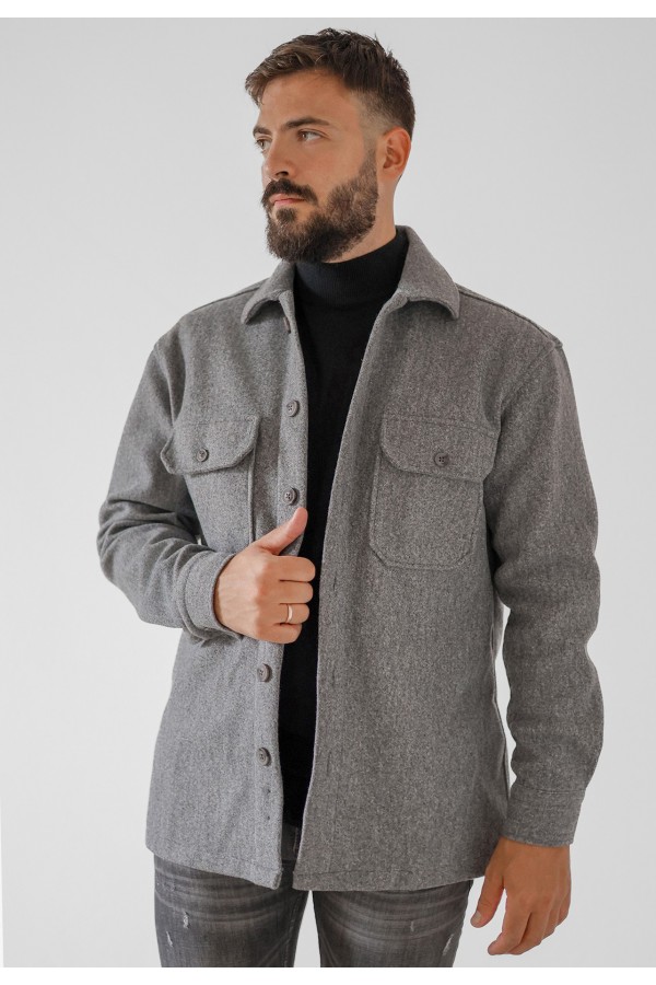 Man’s grey oveshirt