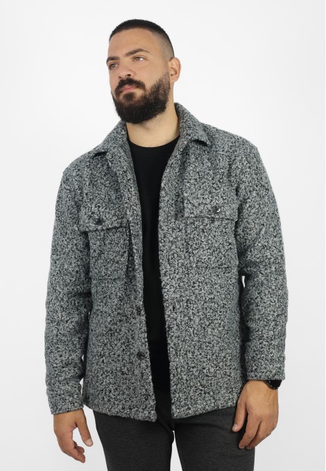Ανδρικό γκρι πουκάμισο τύπου jacket