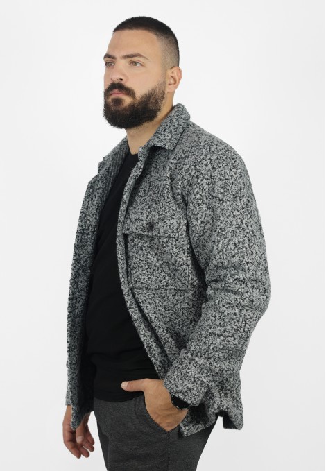 Ανδρικό γκρι πουκάμισο τύπου jacket
