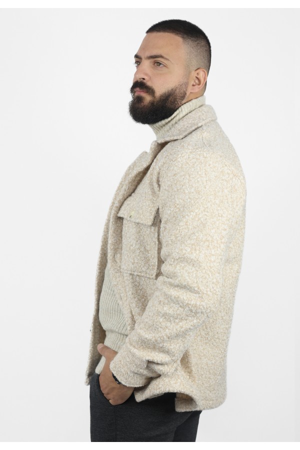 Ανδρικό μπεζ  πουκάμισο τύπου jacket