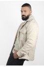 Ανδρικό μπεζ  πουκάμισο τύπου jacket