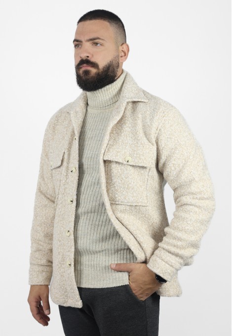 Ανδρικό μπεζ  πουκάμισο τύπου jacket