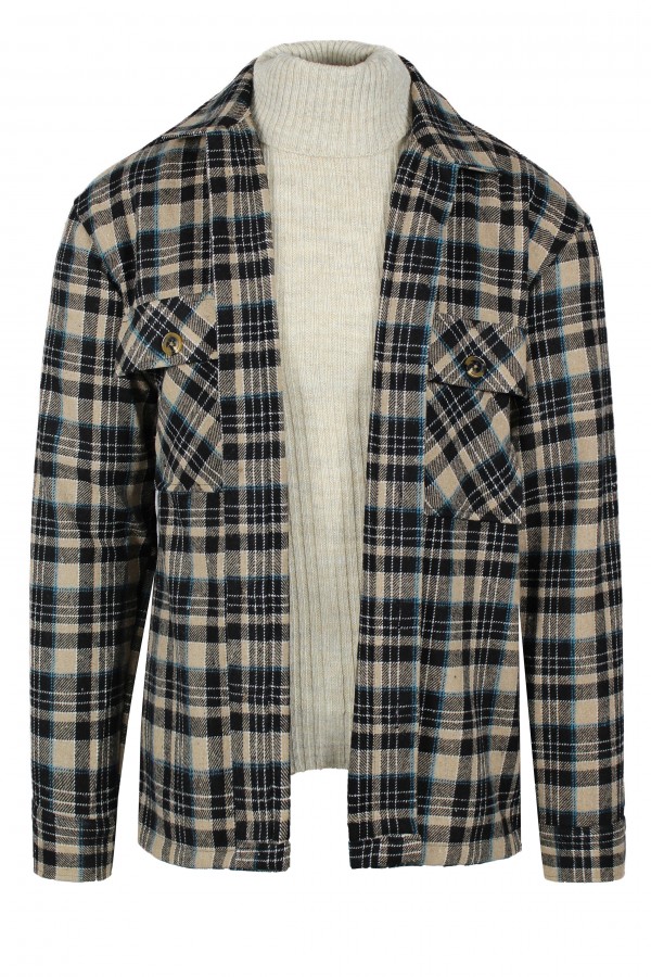 Ανδρικό μπεζ πουκάμισο τύπου  jacket