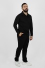 Ανδρική μαύρη oversize μπλούζα με φερμουάρ