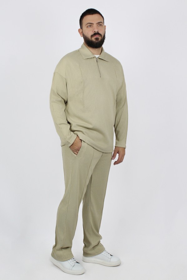 Ανδρικό μπεζ oversize παντελόνι 