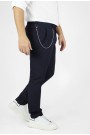 Ανδρικό σκούρο μπλε υφασμάτινο παντελόνι slim fit      